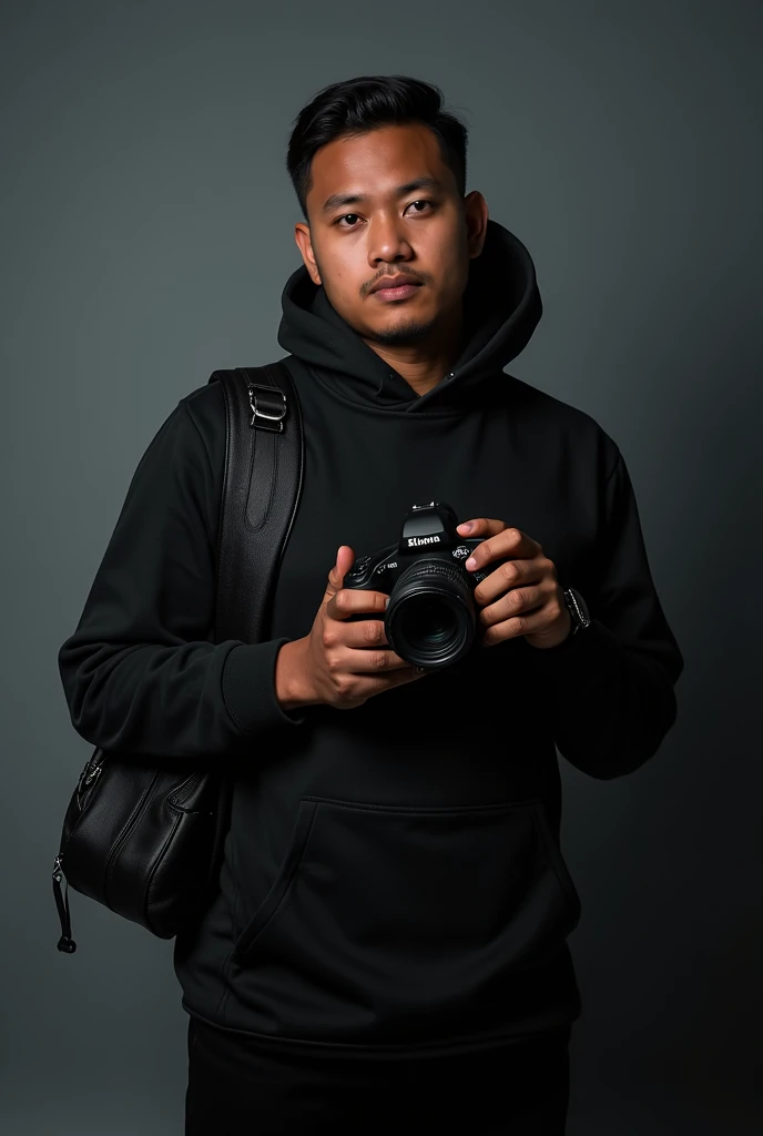 Nama Ridwangrapher di body kamera ter keren dan di tas kamera warna hitam