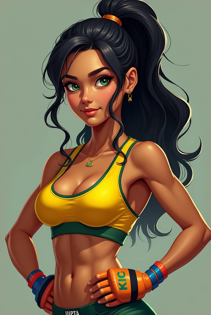 Inka Inca girl with big breasts legs open, green eyes, red top, in the peruvian jungle, digital painting, gorgeous face, beautiful realistic face, ultra realistic digital art, ultra-realistic digital art