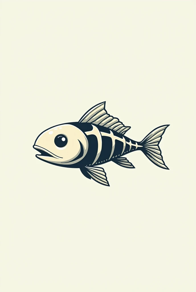 logo of a company that is an animated fish with a skeleton showing less realistic