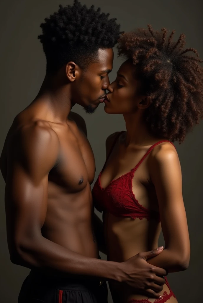 A black teenage girl having sex with a black teenage boy