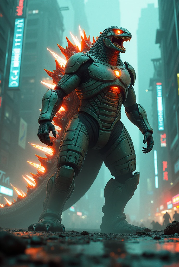 Godzilla Sci-Fi Cyberpunk City Top Quality Kaiju Masterpiece