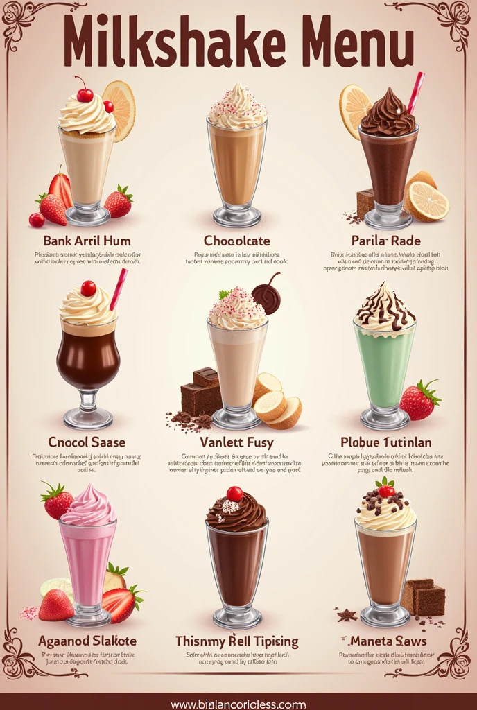 milkshake menu
