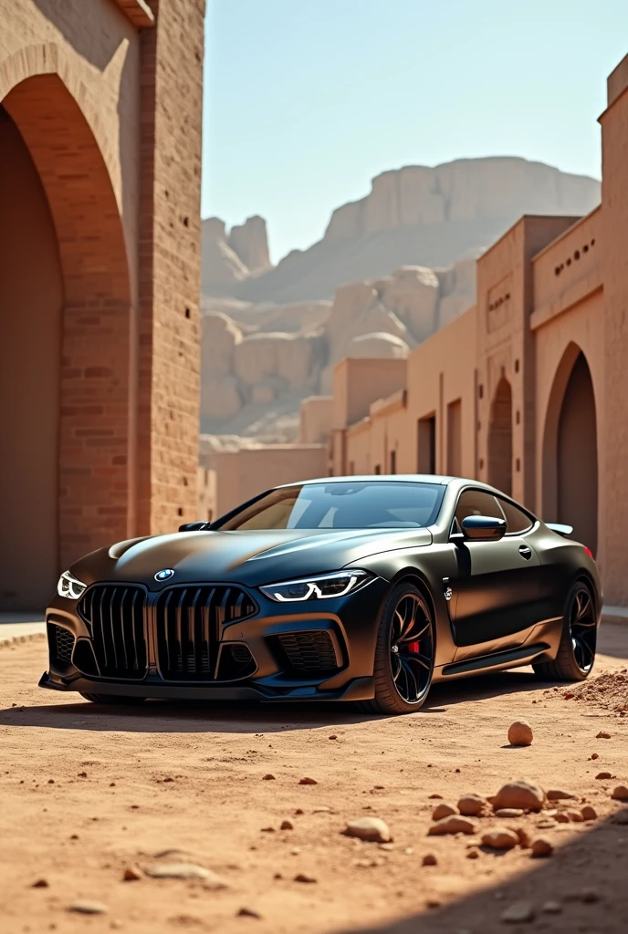 BMW black matt M8 car in Bukhara region
