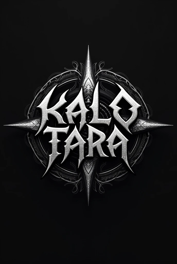 Make a logo for a music band KALO TARA following the genre of progressive metal. The band is formed in Nepal and it is Kathmandu based band. 