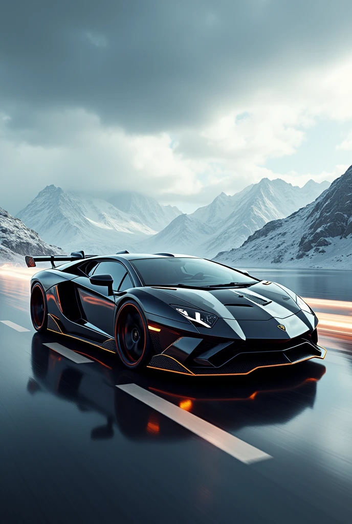 Lamborghini Aventador with twin turbo and v16 engine
