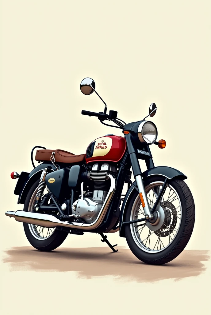 Royal enfield bike 2d image facing Crosley left

