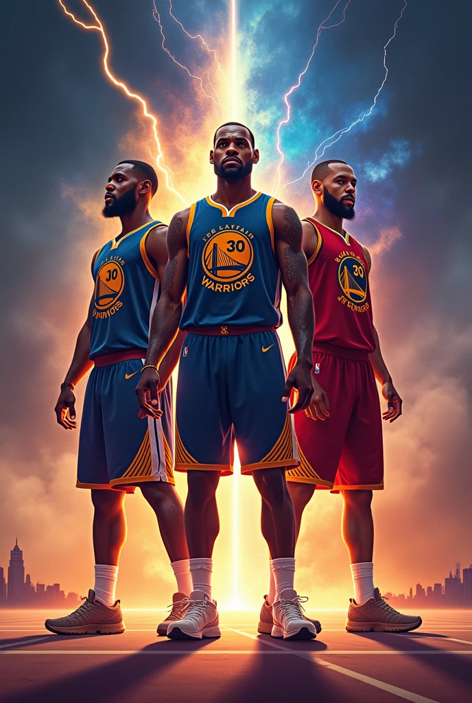 Image de lebrin james, stephen curry, durant des joueurs masculin de basket ball des etats unis comme des avengers