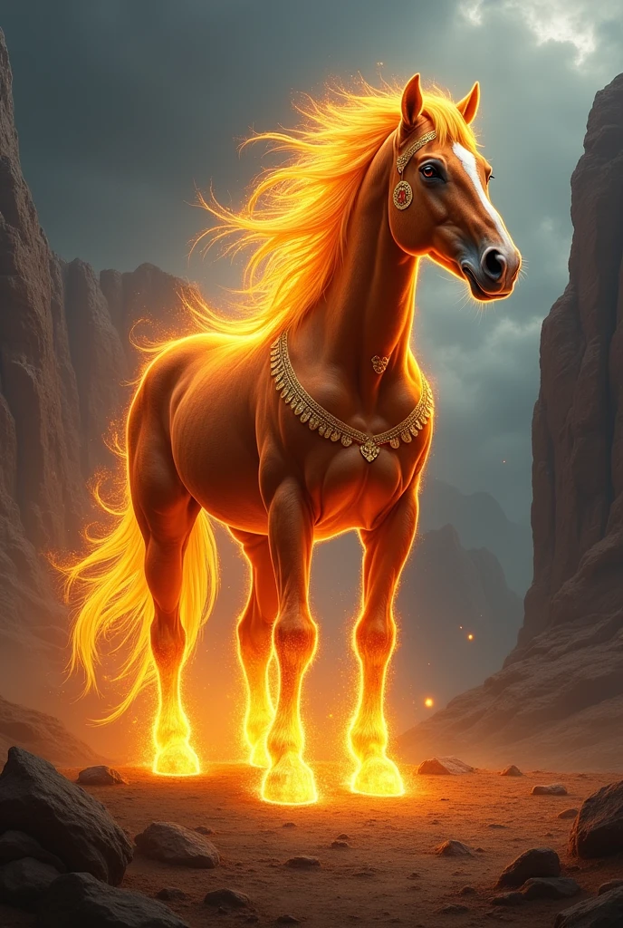 native american flamming horse