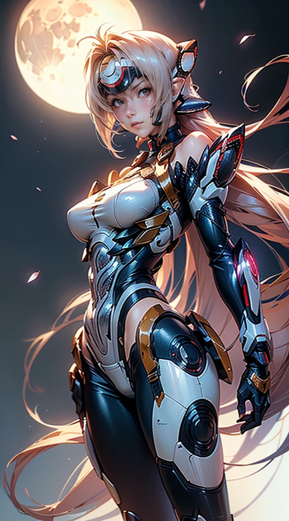 1girl,(concept art:1.0),(Taimanin Asagi style:1.3),woman wearing a bodysuit,(Face to shoulder:1.4),(big eyes:1.2),(beautiful face:1.3),(thin smile),(The background is the moon:1.1),(from below)