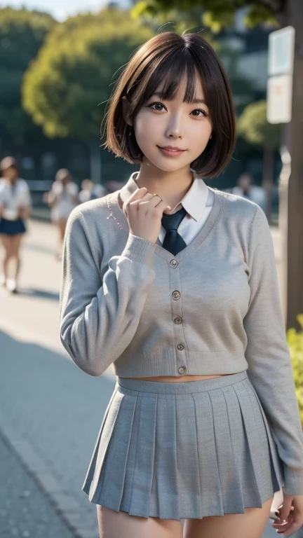 (Highest quality,8K quality,masterpiece:1.3),(Ultra-high resolution,Realistic:1.4,RAW Photos),(Very detailed,Caustics,Detailed Background),(Ultra-Realistic Capture,Fine and beautiful skin,Perfect Anatomy),high school girl,uniform,,cute,single eyelid,Black short bob,スクールブレザーuniform,Looking into the camera,Laughter,Natural soft light,Sit on a chair, nsfw, (breast squeeze:1.3), Sitting with Knees Up, spread legs, at classroom, nsfw, (spread pussy:1.5)