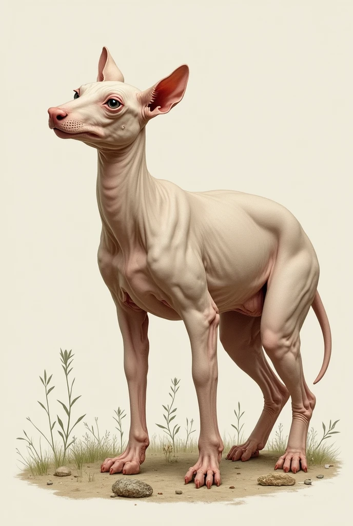 Hybrid cat-human woman, white hair, cat eyes, big breasts, slim waist, very detailed full body, very realistic, nude.
