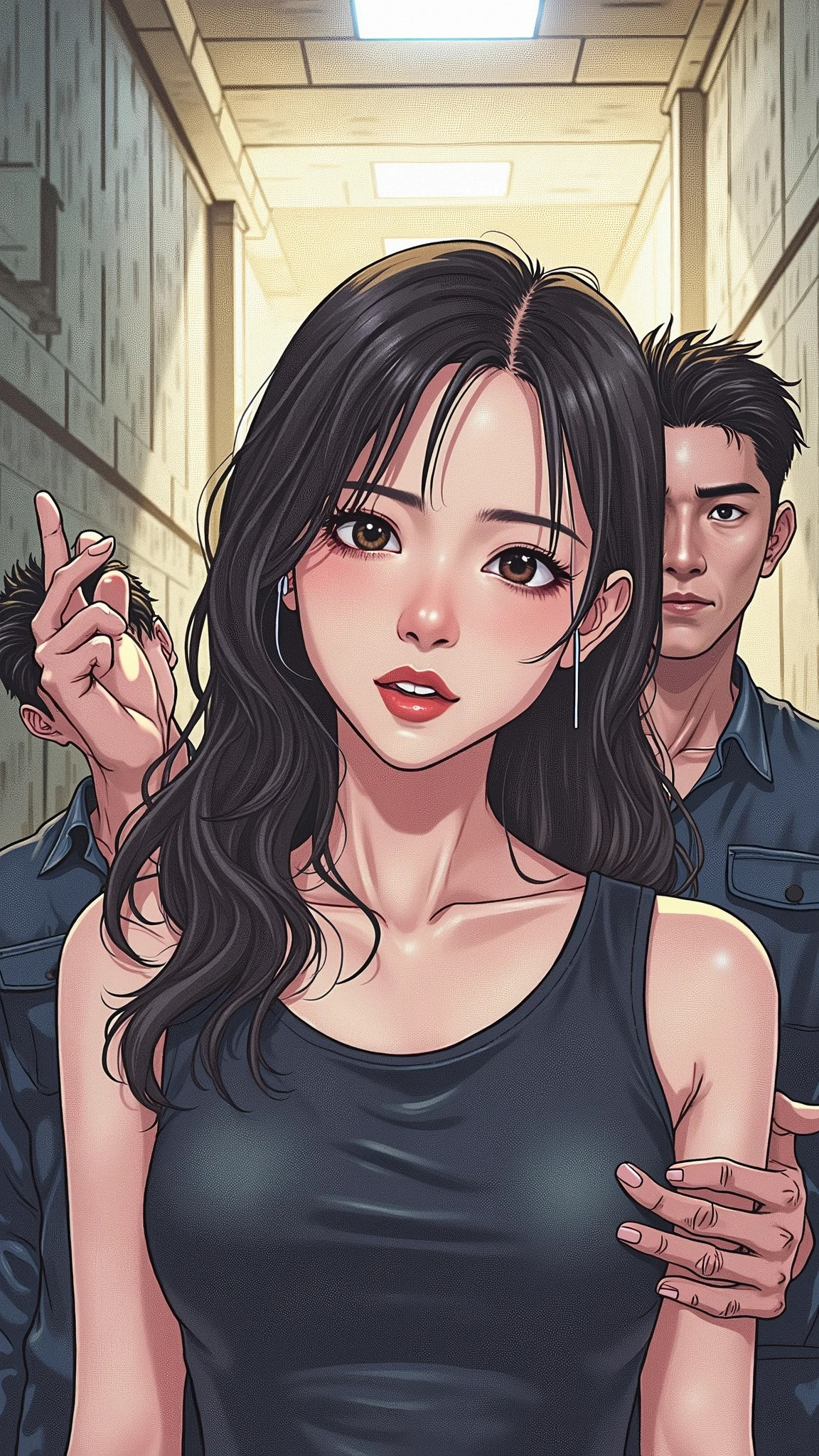 Some gangster were caught a korean hot girl and remove all his clothes and touching his body parts