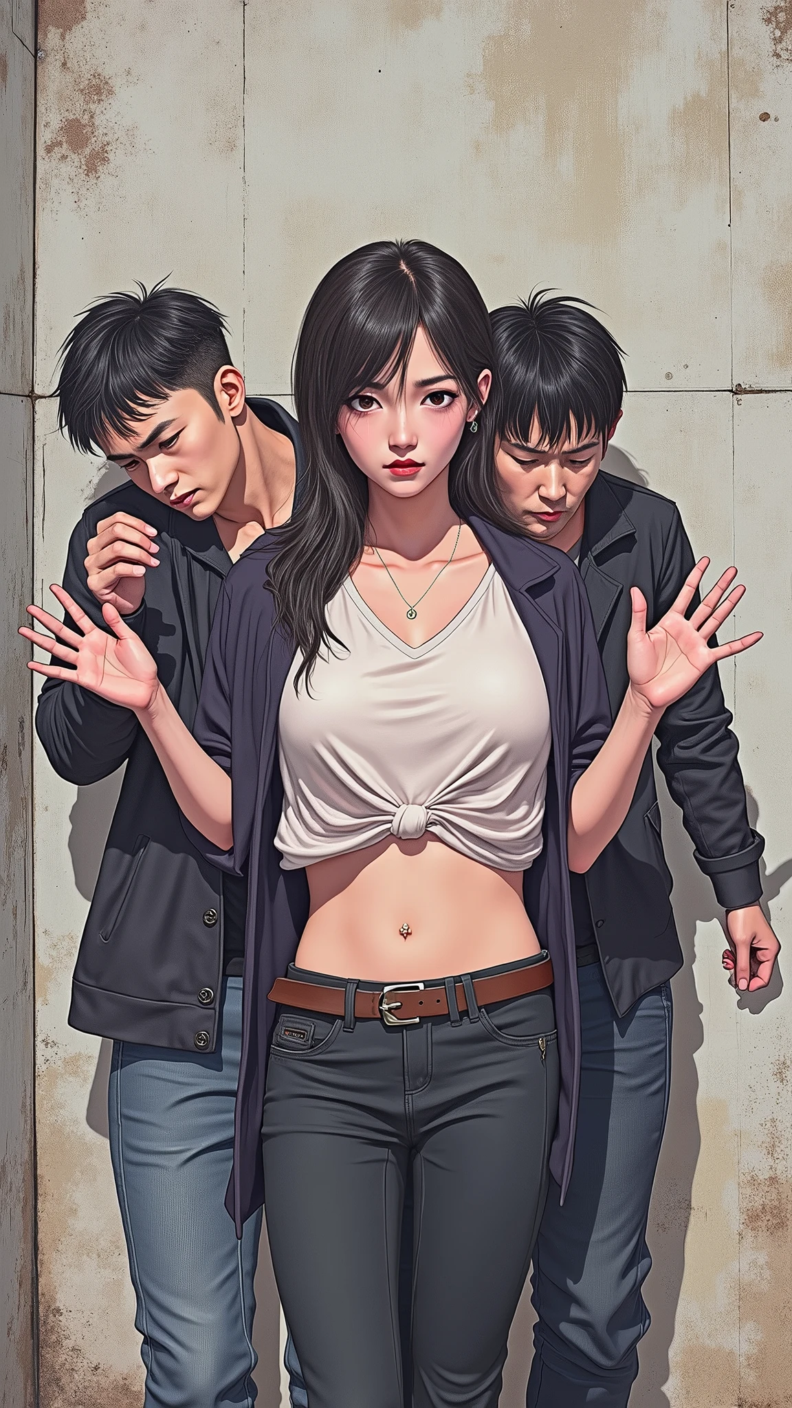 Some gangster were caught a korean hot girl and remove all his clothes and touching his body parts