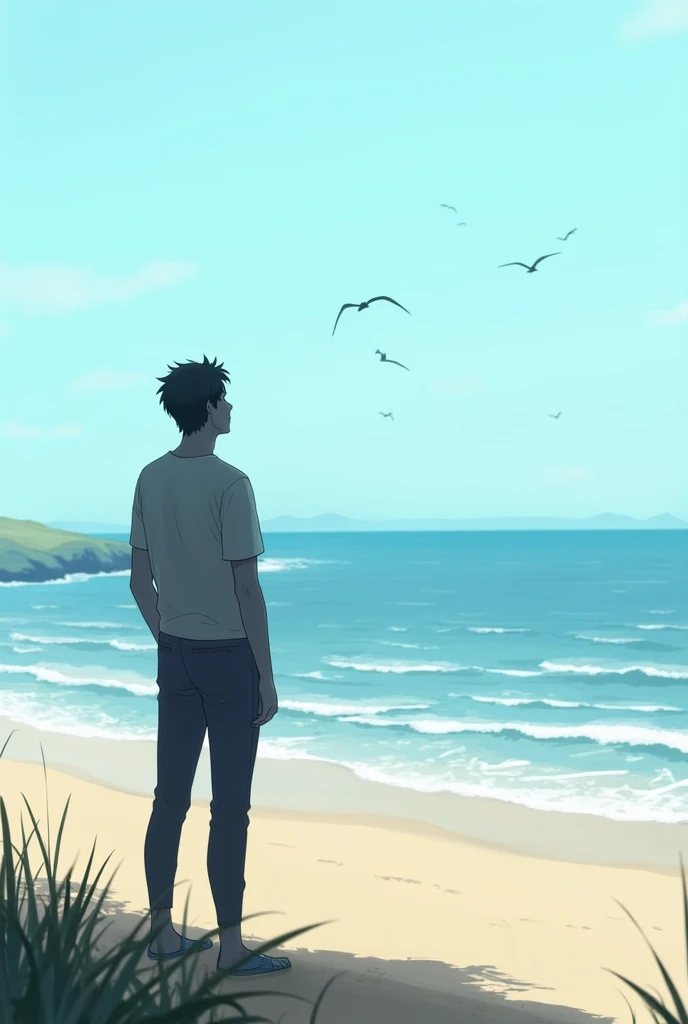 A man near the sea shore