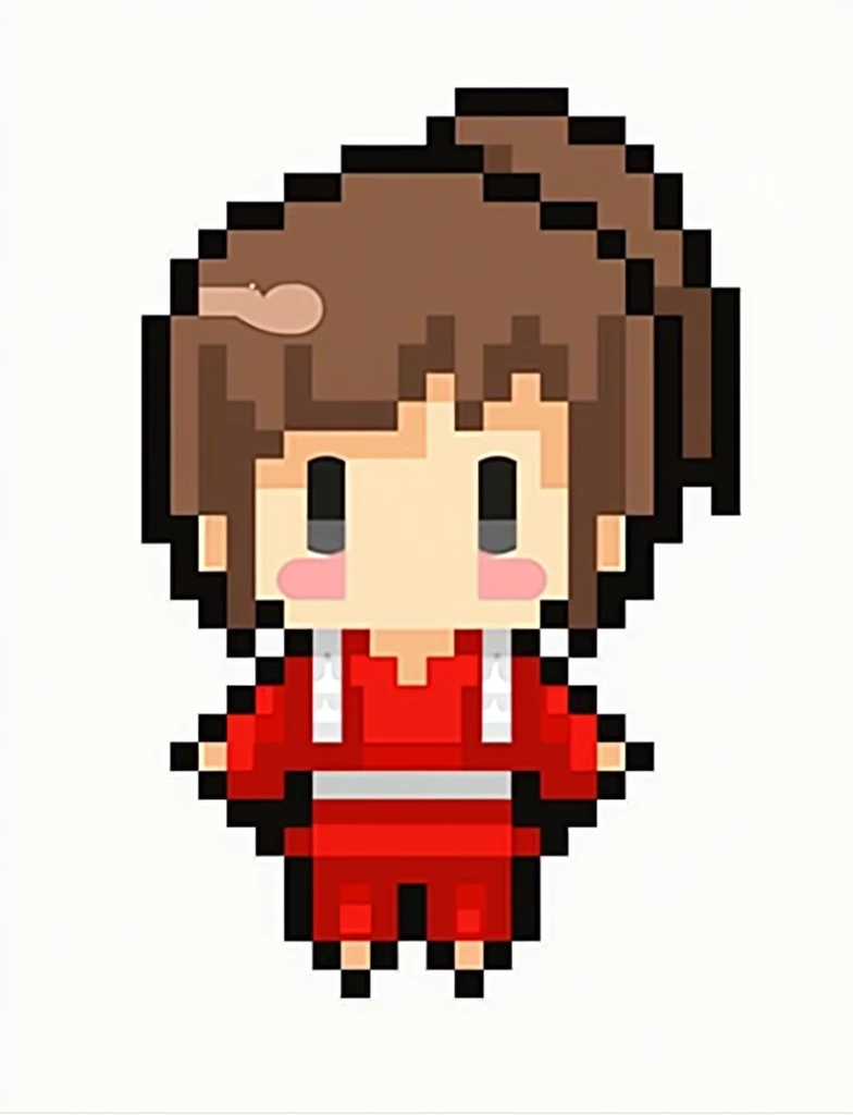 Pixel art,,pixel,Black Hair,Long Hair,White background,Wedding dress,