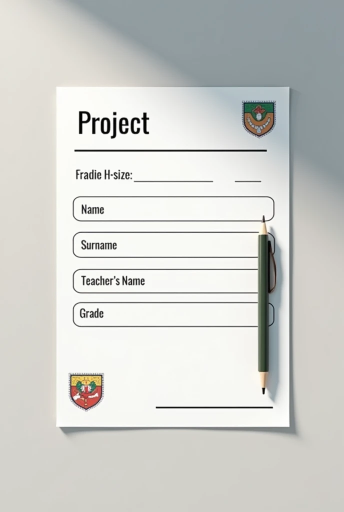 Create a image of a exam paper saying project: history

name:
Surname:
Teacher:
Grade:
