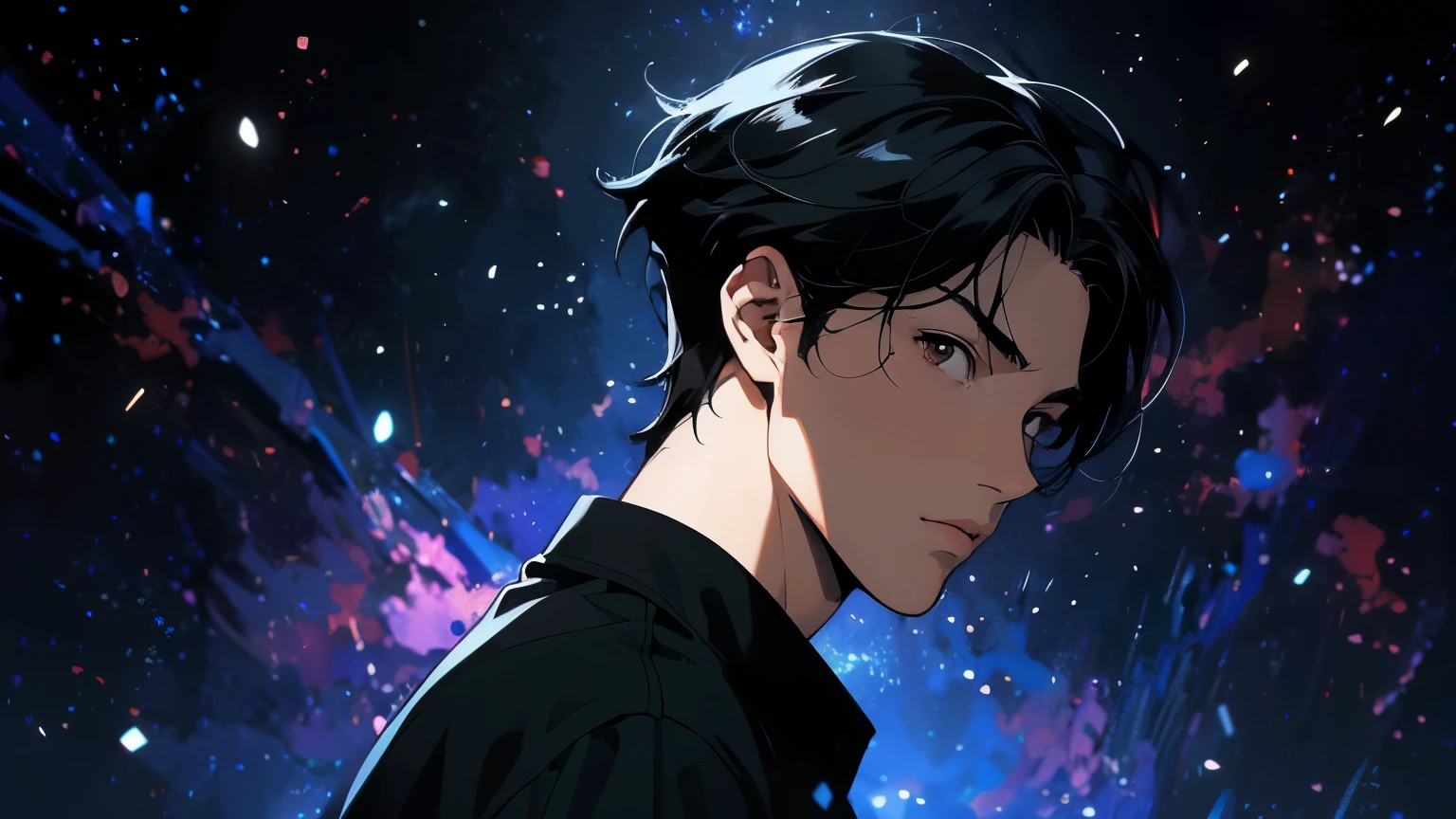 Anime man with black hair and black shirt looking at camera, 4KAnime Wallpaper, Anime handsome guy, 4K Manga Wallpapers, Anime Wallpaper 4k, Anime Wallpaper4k, Male Anime Style, Handsome anime pose, Anime portrait of a handsome man, Anime Style 4k, Anime Wallpaper, High quality anime art style, Young Anime Guy