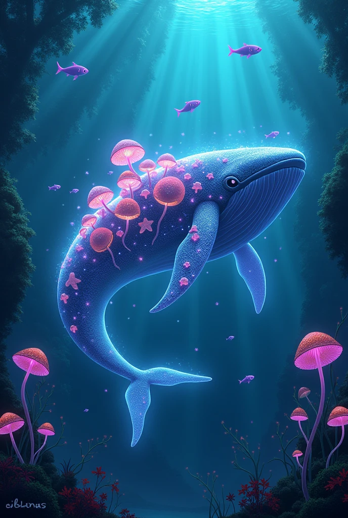 A magic mushroom whale