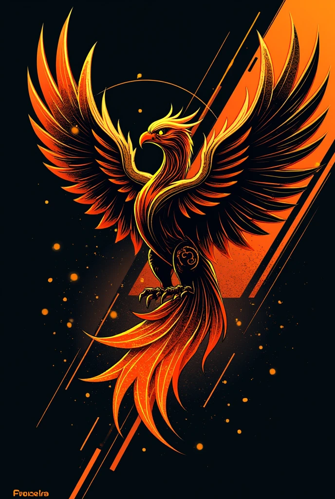 T-shirt for a Brazilian robotics team called Phoenix with black and orange colors