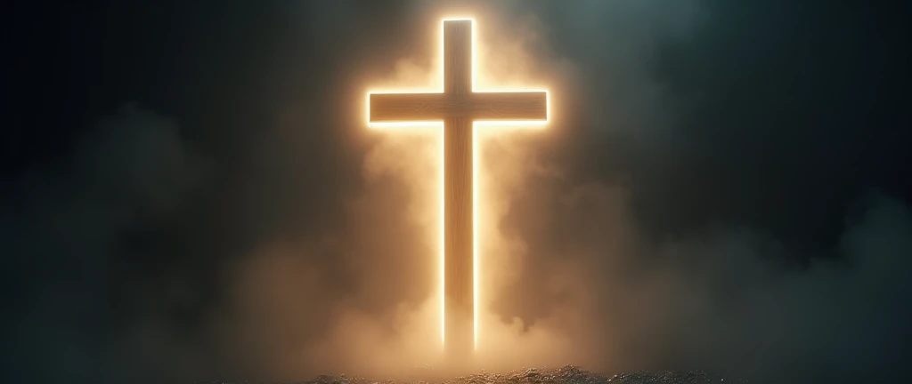 the cross with a white mantle and a glowing light , 50mm, production quality, depth of field, cinema photography, professional color grading, exquisite detail, sharp-focus, intricately-detailed, long exposure time, f/2.8, diffuse-back-light, award winning photography, realistic photography, hyper realistic, unreal engine, realistic lense flare, real lighting, Studio Lighting, Accent Lighting, Global Illumination, Screen Space Global Illumination, Ray Tracing Global Illumination, Optics, Scattering, Glowing, Shadows, Rough, Shimmering, Lumen Reflections, Screen Space Reflections, Diffraction Grating, GB Displacement, Ray Traced, Anti-Aliasing, FKAA, TXAA, RTX, SSAO, Shaders, Tone Mapping, CGI, VFX, SFX