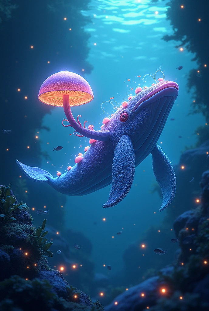A magic mushroom whale