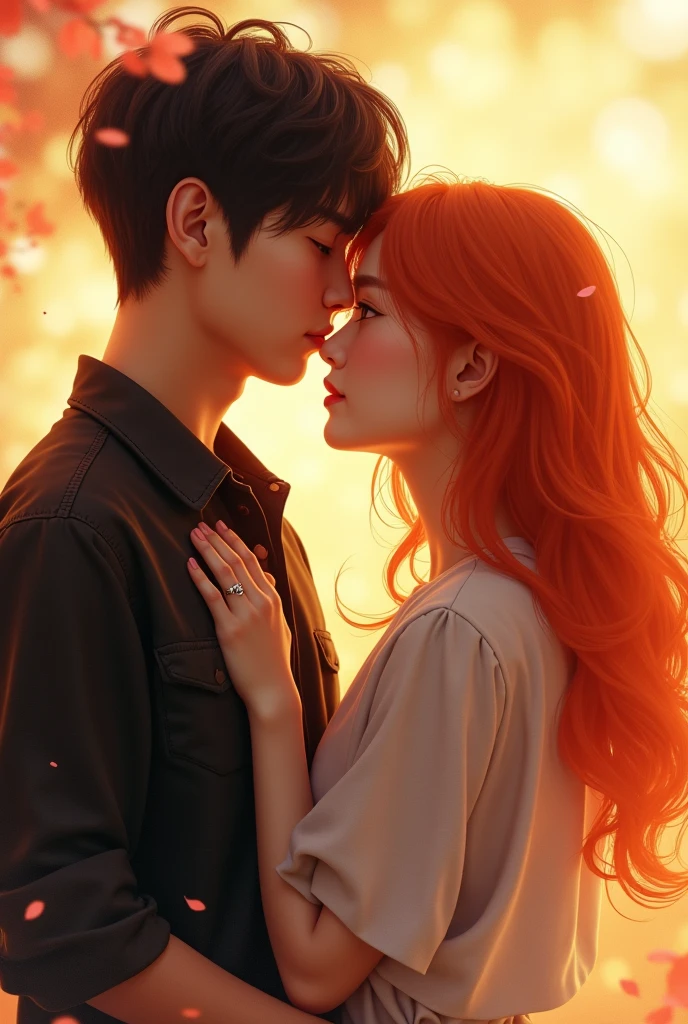 BTS's Jungkook with an orange-haired girlfriend