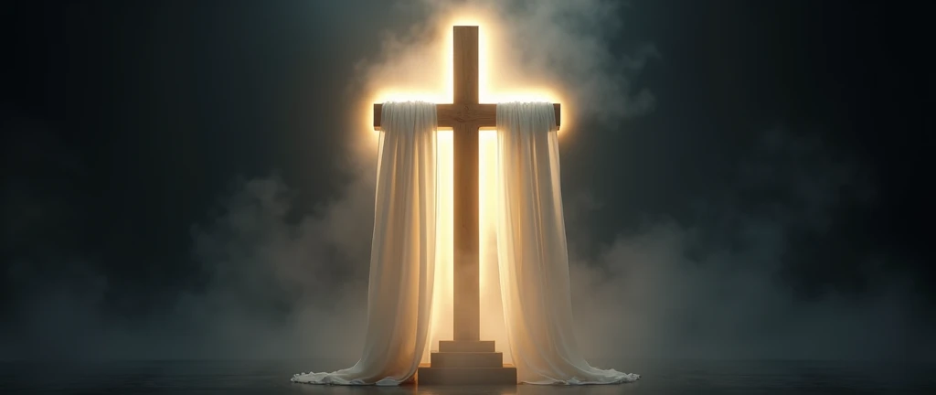 the cross with a white mantle and a glowing light , 50mm, production quality, depth of field, cinema photography, professional color grading, exquisite detail, sharp-focus, intricately-detailed, long exposure time, f/2.8, diffuse-back-light, award winning photography, realistic photography, hyper realistic, unreal engine, realistic lense flare, real lighting, Studio Lighting, Accent Lighting, Global Illumination, Screen Space Global Illumination, Ray Tracing Global Illumination, Optics, Scattering, Glowing, Shadows, Rough, Shimmering, Lumen Reflections, Screen Space Reflections, Diffraction Grating, GB Displacement, Ray Traced, Anti-Aliasing, FKAA, TXAA, RTX, SSAO, Shaders, Tone Mapping, CGI, VFX, SFX