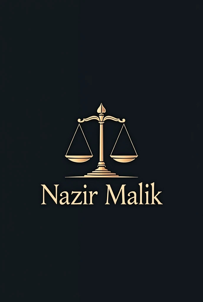 Justice scale logo with "NAZIR MALIK" written below it
