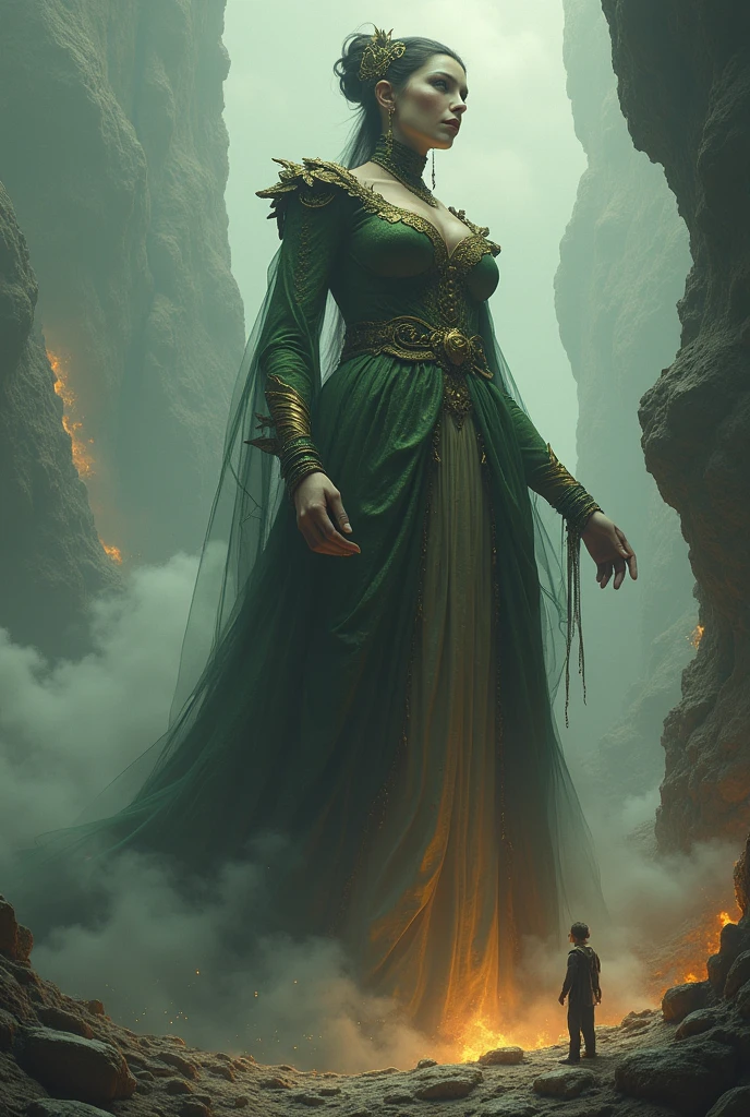 Tiny man as a giant womans pet