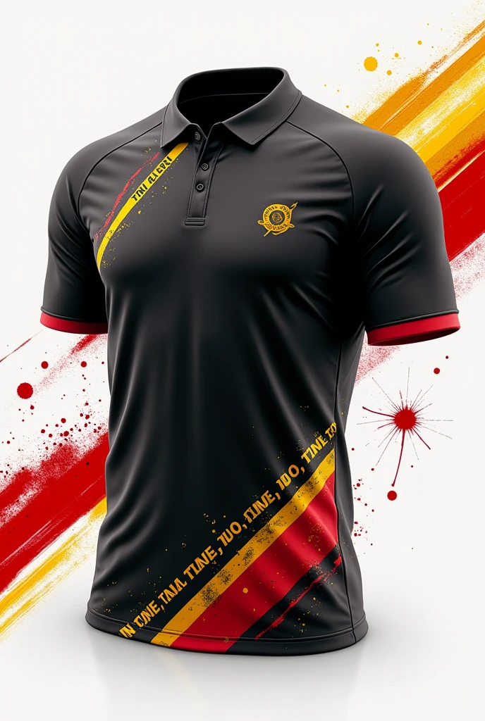 Forensic theme jersey design for forensic week/event
Smaller Fingerprint ridges, red blood splatter, tyre marks, tape on shirt
Black, red, yellow, white on shirt
Smaller Fingerprints and blood is must all around shirt

Back and front design 


