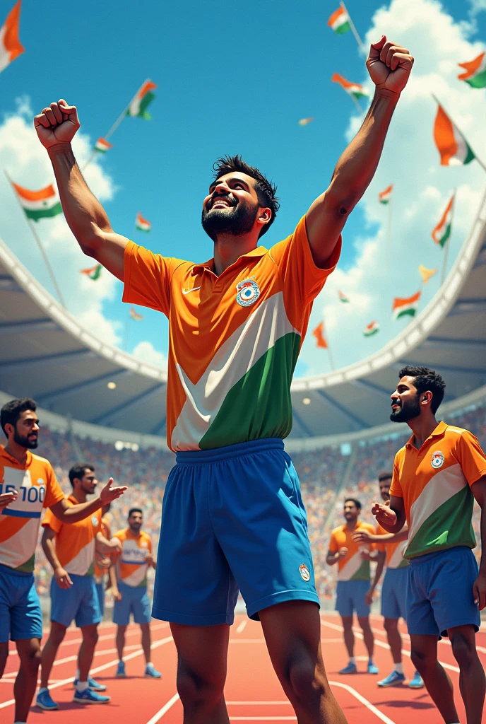 I want a drawing of Indian Olympic player's winner state level drawing