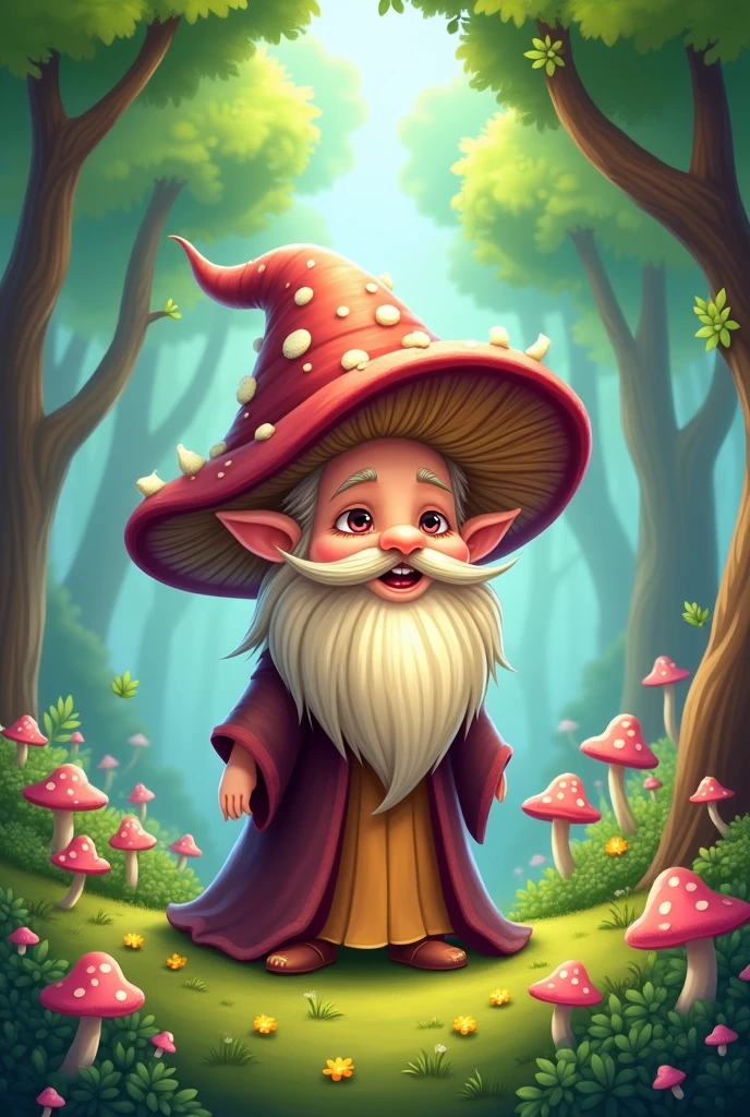 Cartoon Mushroom Wizard