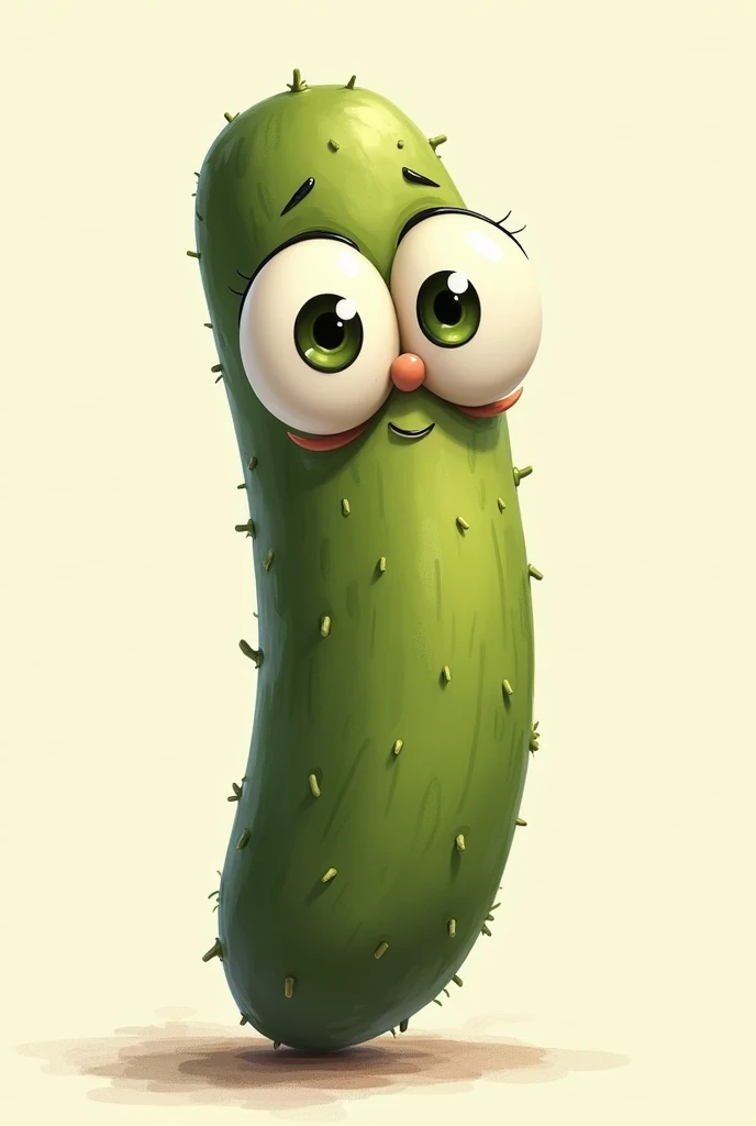 Um picles, looking like a cartoon with really big eyes (One)(with drawing strokes) 