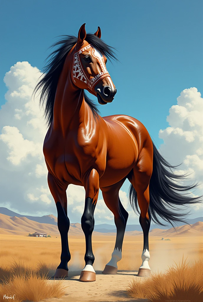 native american horse with war paint