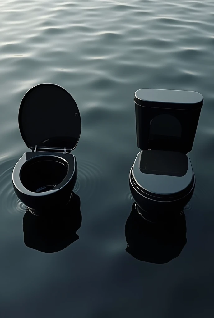 10 dollar toilet Vs 100 dollar toilet comparison in black colour in water