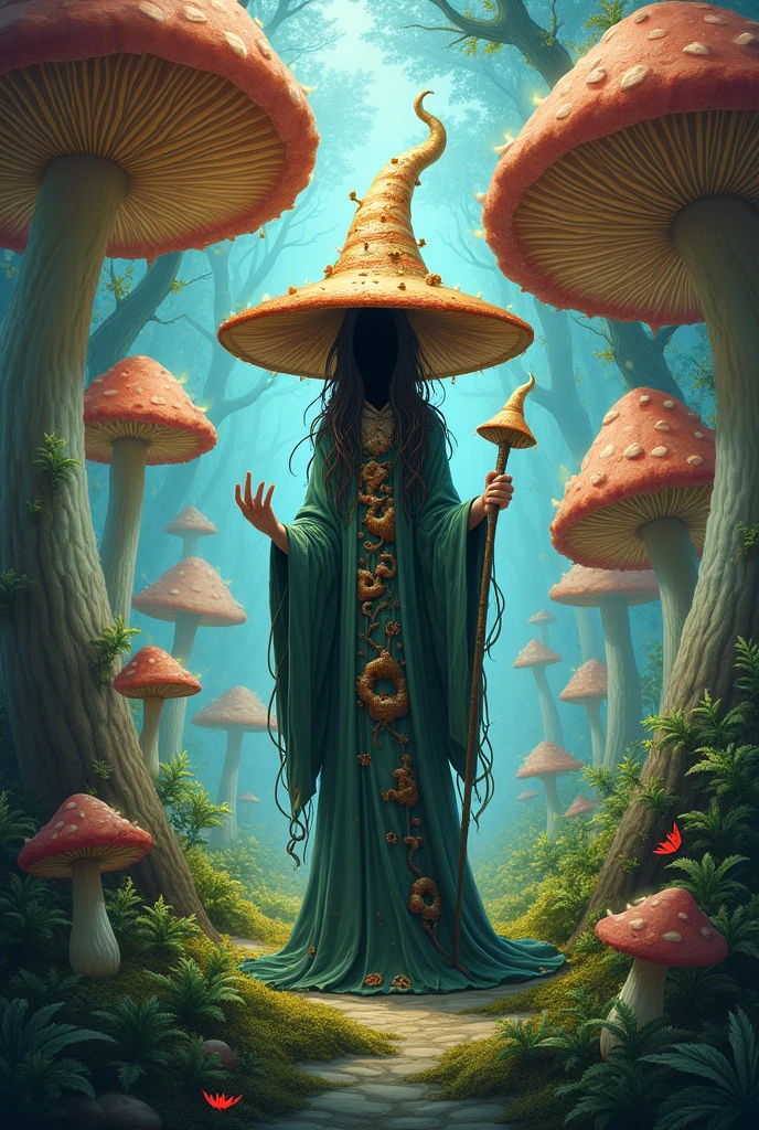 Mushroom wizard drawing