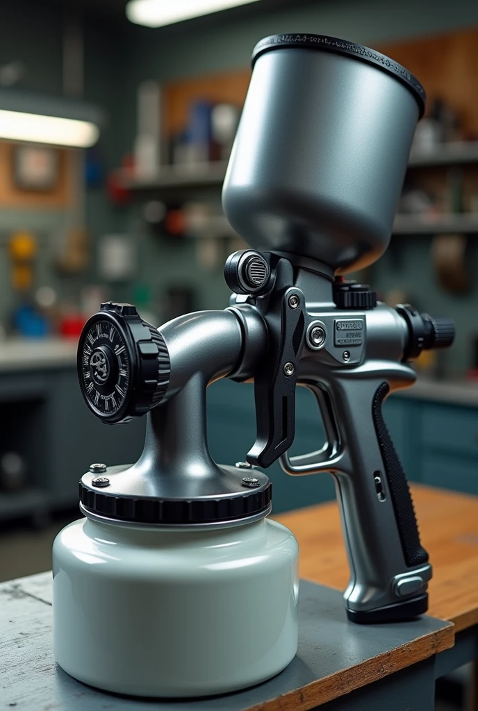 SPRAY GUN WITH REGULATOR ON 2 INLETS