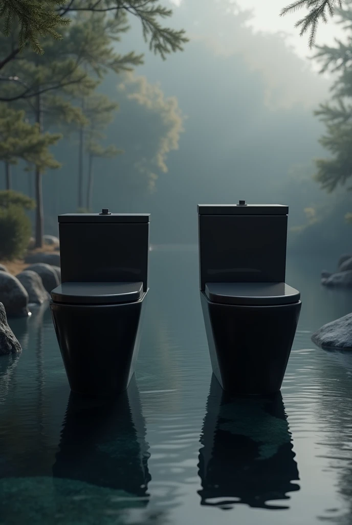 10 dollar toilet Vs 100 dollar toilet comparison in black colour in water more beautiful toilets much more more and more beautiful black and white