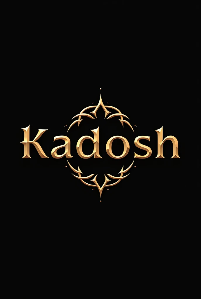 Logo with the name kadosh in black with gold