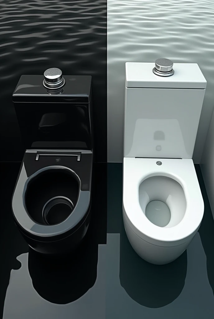 10 dollar toilet Vs 100 dollar toilet comparison in black colour in water more beautiful toilets much more more and more beautiful black and white
Now destroy them