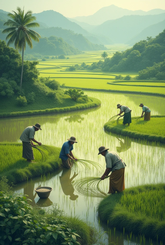 Sowing rice