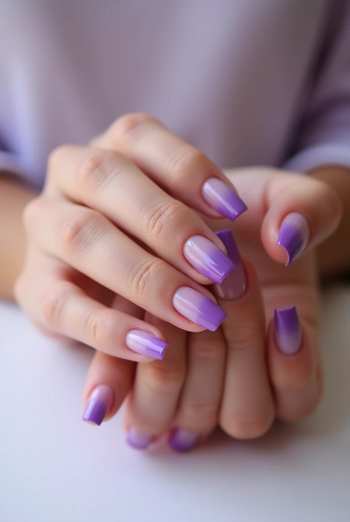 Make me simple french purple ombre nails