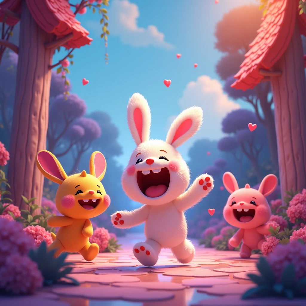 (Scene of Happiness) in the style of cartoon-like characters, minimalistic illustration, grainy. kidcore. Beautiful cinematic lighting, surreal, color graded, dynamic movement, captivating chiaroscuro, (special effects:0.1), full body, award-winning, cinematic still, emotional, vignette, dynamic, vivid, (masterpiece, best quality, photorealistic, Professional, perfect composition, very aesthetic, absurdres, ultra-detailed, intricate details:1.3)