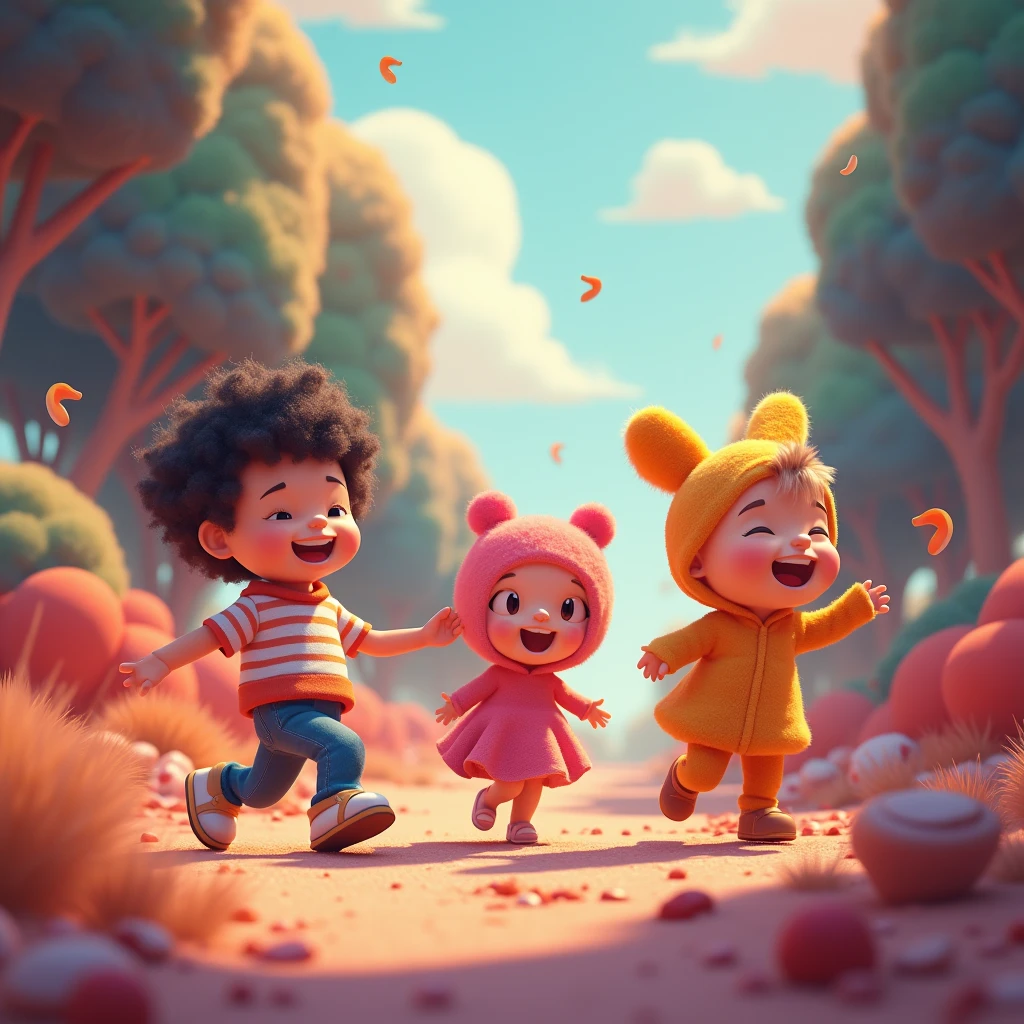 (Scene of Happiness) in the style of cartoon-like characters, minimalistic illustration, grainy. kidcore. Beautiful cinematic lighting, surreal, color graded, dynamic movement, captivating chiaroscuro, (special effects:0.1), full body, award-winning, cinematic still, emotional, vignette, dynamic, vivid, (masterpiece, best quality, photorealistic, Professional, perfect composition, very aesthetic, absurdres, ultra-detailed, intricate details:1.3)