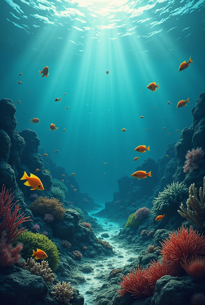 Environmental awareness poster about plastic in the sea and damage to marine fauna and flora, with a text that says: You do see the difference, They don't