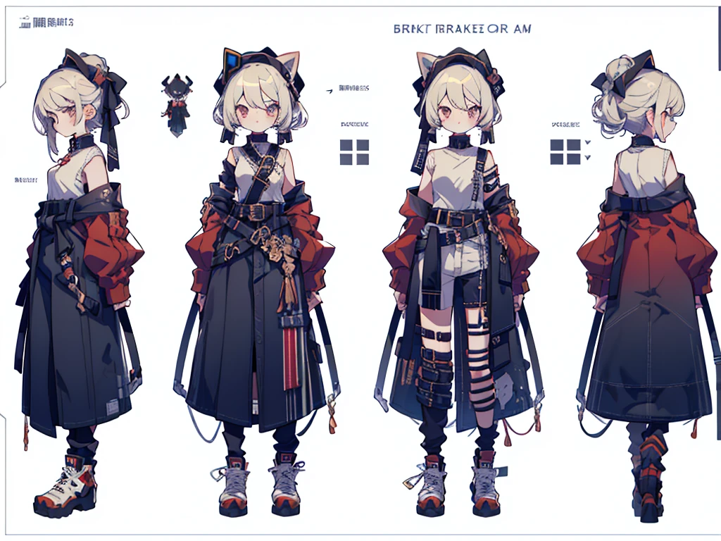 Highest quality, beautiful, detailed,
One person'S, detailed background,
Highest quality, break,
(Slim your waist with a belt),((A thin belt that cinches tightly around the waist)),(Tight waist),Street Style,break,
View your viewers,Contemporary, break,
((Character Design)),((Character Designシート)),,White Background
