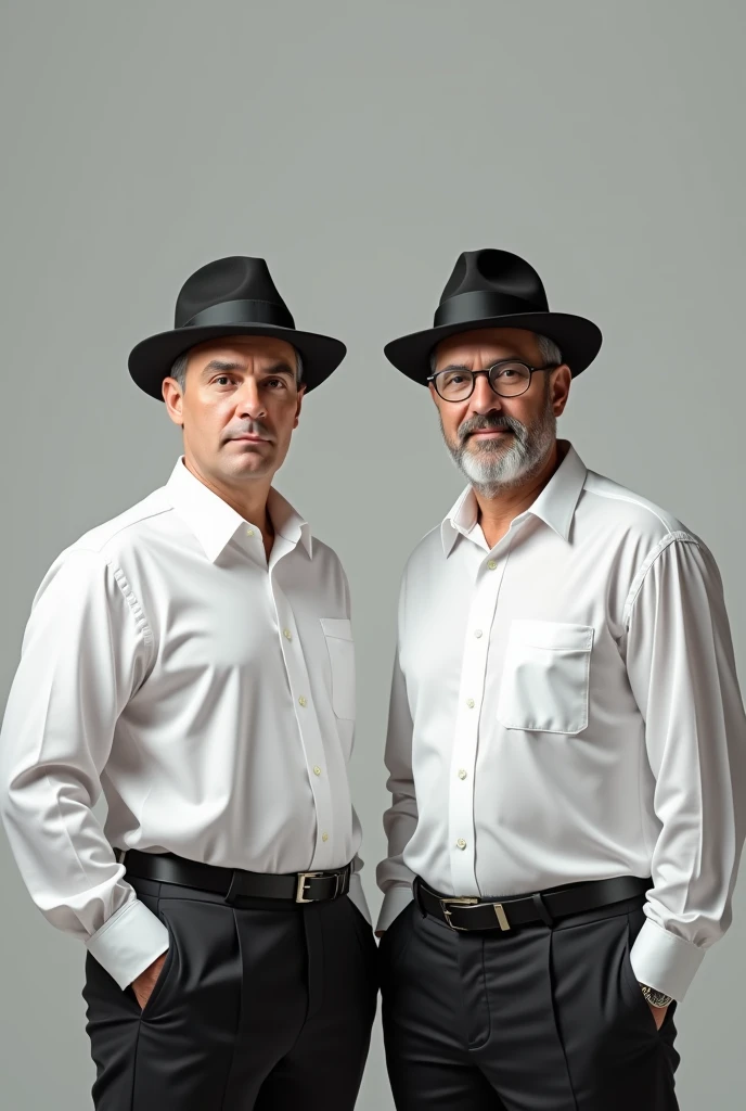 2 men wearing white shirts and peci