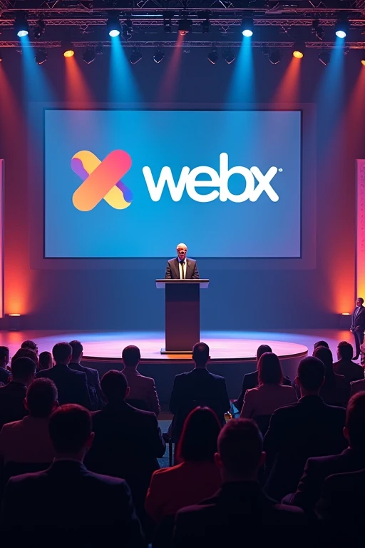 WebXでのCEO of Metaplanet講演」
Main subject: CEO of Metaplanet、WebX logo、Audience composition: Focusing on the CEO's speech scene、WebX logoや聴講者を配置
スタイル: Immersive depiction、Colors that express the atmosphere of an academic event where experts gather: WebX logoカラー、Color variations in audience clothing