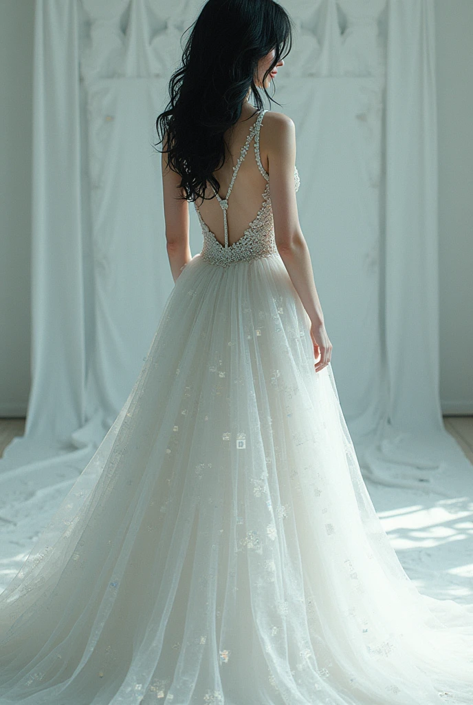 Pixelated,Wedding dress,Black Hair
