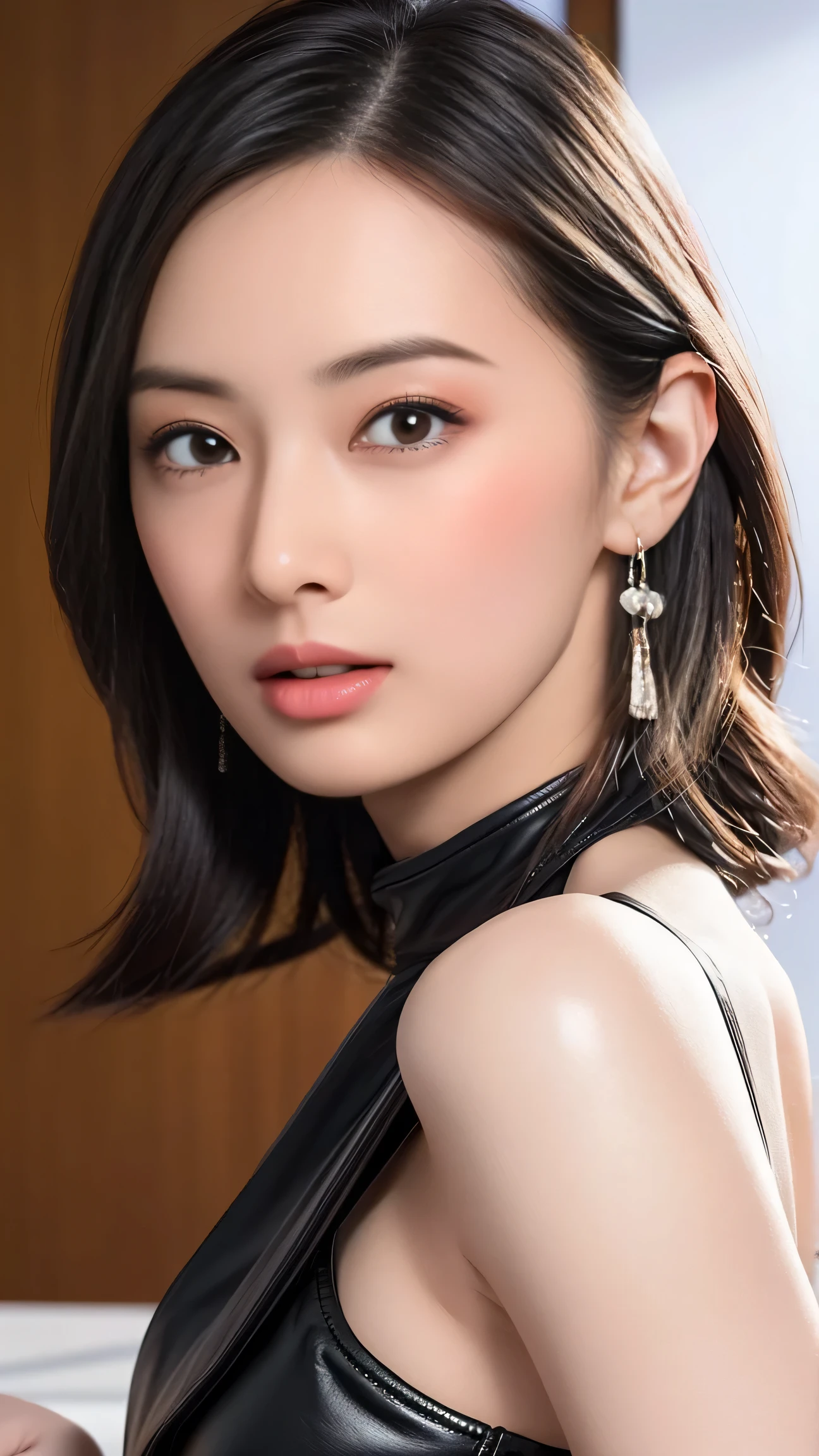 ((circuit、Standing in front of a car))、 ((One-shoulder black leather pantsuit))、((Black T-back pants))、(Back view)、(look back),High-quality work、Live-action work、Ultra Premium Graphics、8K HD CGワークス、High Quality Graphics、High-definition CGワークス、10 times pixel、Ultra-fine details：1,2,3,4,5,6,7,8,,10 times。 High-definition CG、10 times pixel、Ultra-fine detail：1． 1，Advanced Technology：1.1. PhotoReal，Natural light：1.5、（（Golden white short hair）、((sports car))（Bob Hair）、Thin eyebrows、High nose、Clean red lips、Rose Cheeks、Subtle makeup face、Cute Face、Perfectly balanced face、A light-toned foundation enhances the clarity of your skin.、((mix４、Race Queen)）。40k, photograph, On the table, Highest quality, Rain Background, ((1. Beautiful eyes and light hair, White skin, Mr.々A pose, （Medium sized chest,:1.1）, Highest quality, On the table, Ultra-high resolution, （Real:1.4）, RAWphotograph, （Perfect figure）, （slim:1. 3), Slim abdomen, Perfect slim figure, Dynamic Pose, one person, Cold light 12000K, The texture of the face and skin is very fine, Fine grain, Realistic eyes, Beautiful fine grain, (Real skin), charm, Ultra-high resolution, surreal, Very fine, Very fine,Top quality work、Authentic works、Ultra Premium Graphics、8K HD CG Works、High quality graphics、High-definition CG work、10 times pixel、Ultra-fine detail：1.1、Advanced Technology Details：1. 1 Photo Authentic、（Little  walking in the park）Natural light：1.5.Light effects（Virtual Light effects：1.8）、Wet Long Silver Hair、Silver Hair、Transparent Hair、Highly detailed hair（Premium Hair Detail：1. 1）Clear Eyes、Beautiful double eyelids、Sharp eye makeup、Delicate eyelash makeup、Thin eyebrows、Eye on the details、High nose、Nice red lips、Rosy Cheeks、Delicate Makeup Face、Cute Face、Perfectly balanced face、

